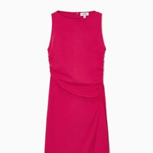 NWT COS ASYMMETRIC GATHERED MIDI DRESS